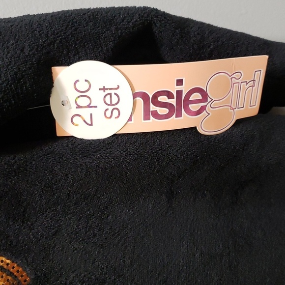 Kensie Girl 3-piece Plush Black Top with Polka Dot Leggings and Hea… - Picture 3 of 9